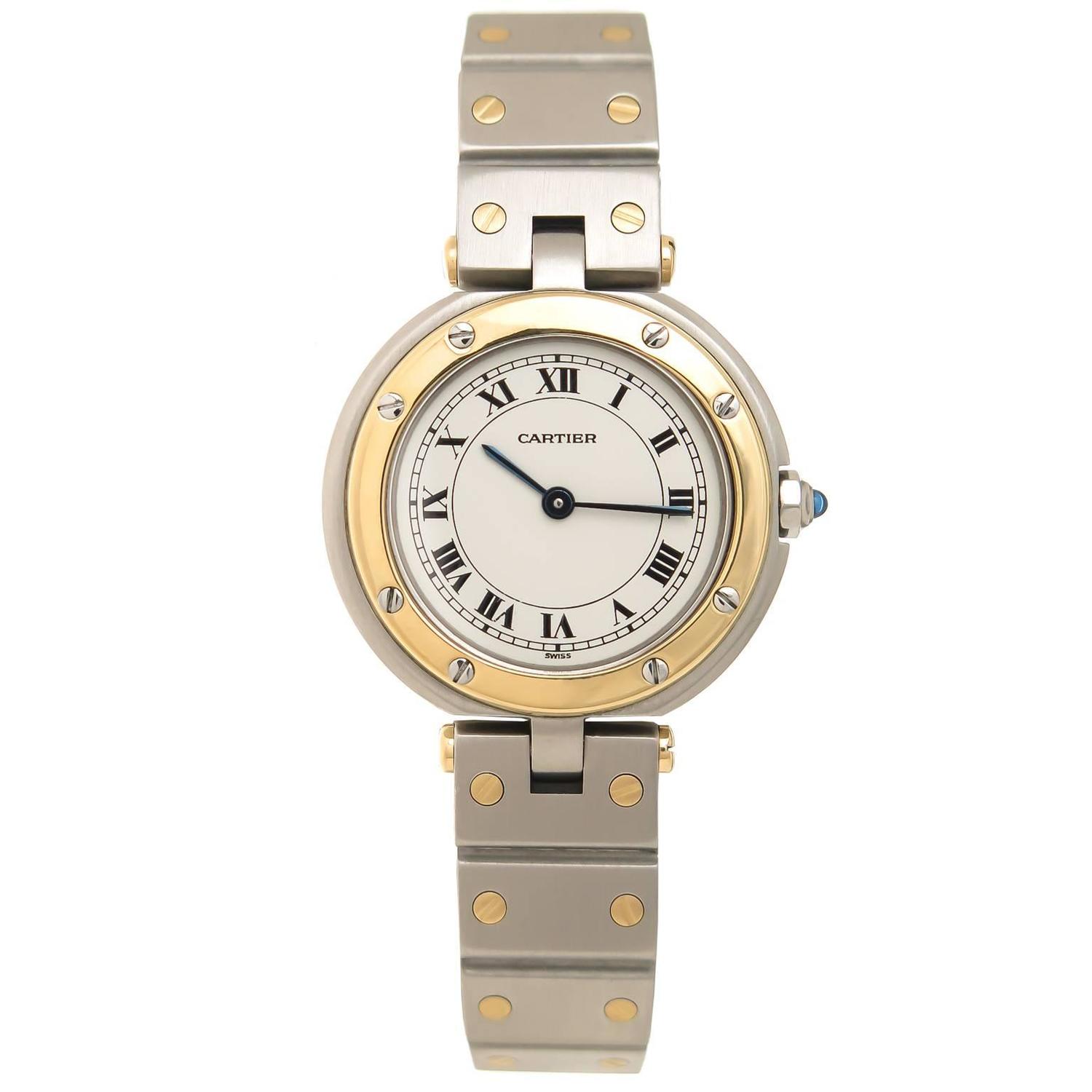 Cartier Ladies Yellow Gold Stainless Steel Santos Quartz Wristwatch For