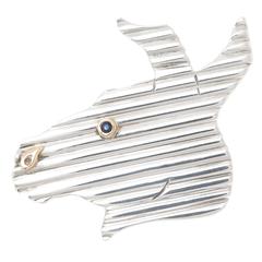 1980s Tiffany & Co. Sterling Gold Donkey Brooch