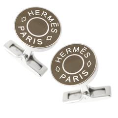 Boutons de manchette Hermès logo en émail