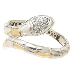 Sonia B Diamond Silver Gold Snake Bracelet
