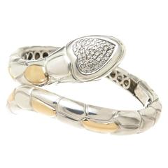 Sonia B Diamond Silver Gold Snake Bracelet 2