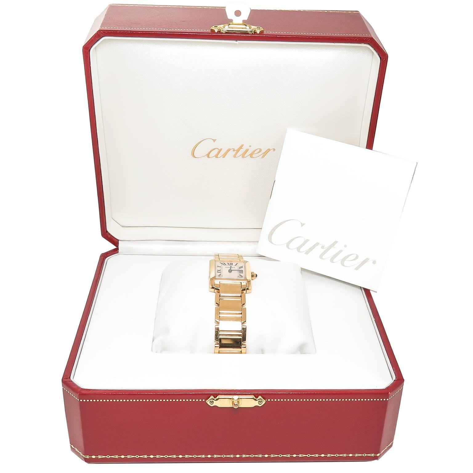 Women's or Men's Cartier Ladies Yellow Gold Tank Francaise Quartz Wristwatch