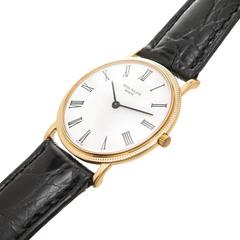 Patek Philippe Yellow Gold Calatrava Mechanical Wind Wristwatch Model 3520