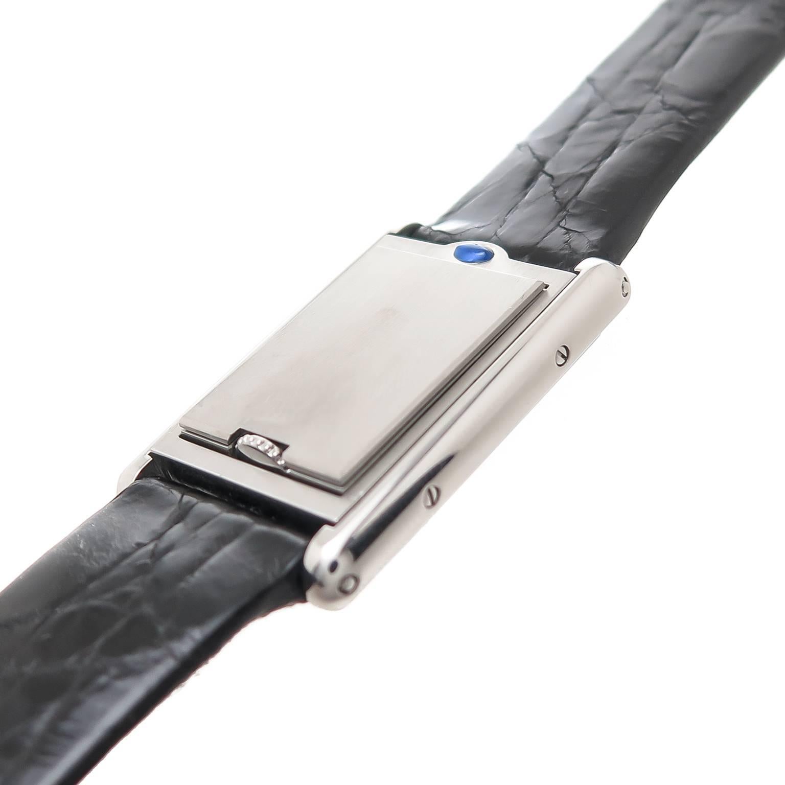 Cartier Ladies Stainless Steel Basculante Reversible Quartz Wristwatch  1