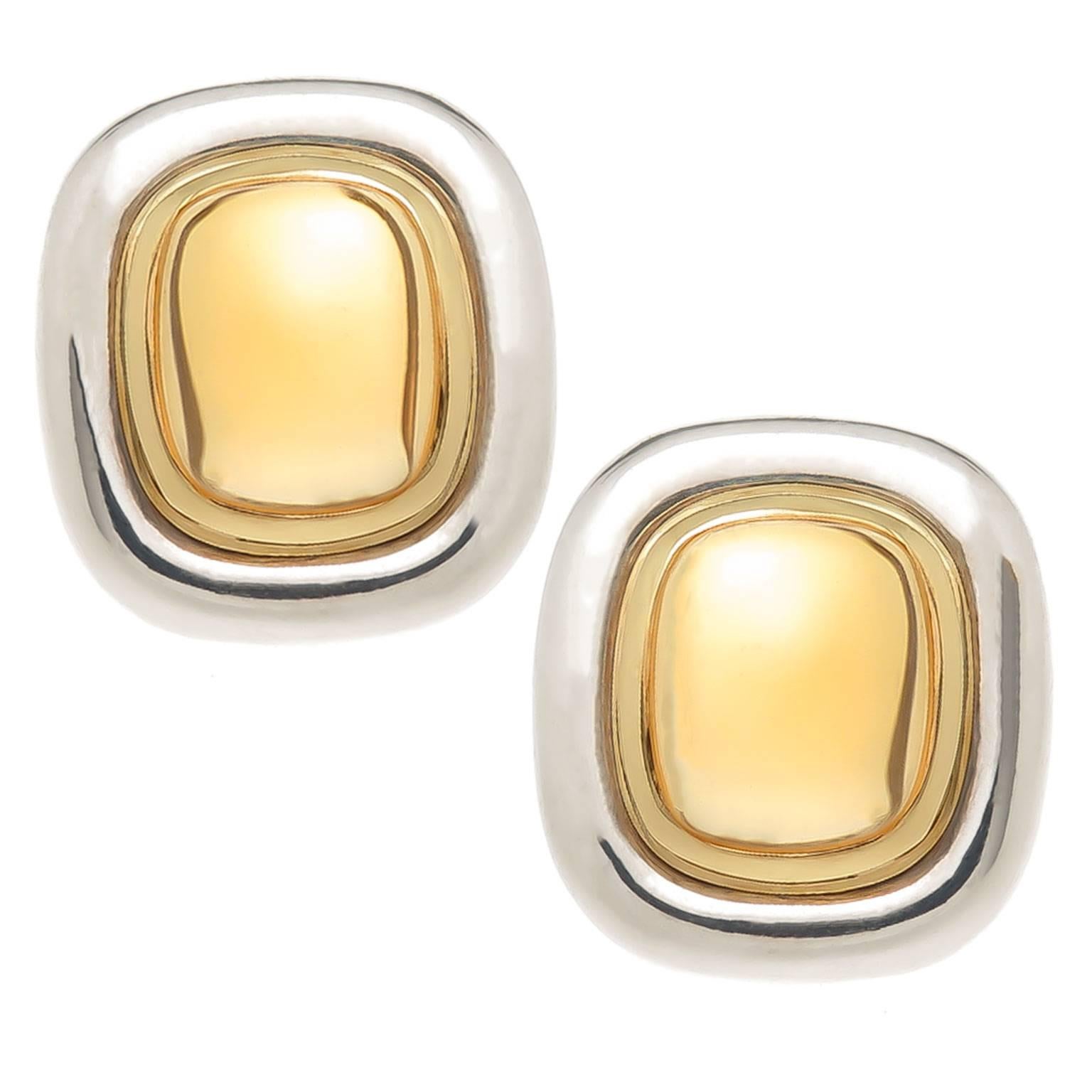 1990s Tiffany & Co. Paloma Picasso Citrine Silver Gold Earrings