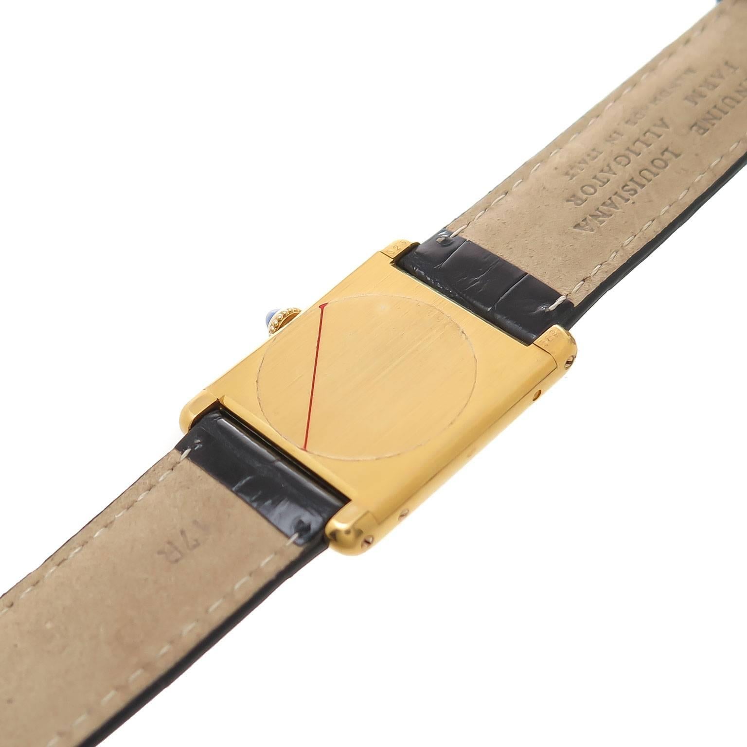 Cartier Yellow Gold Classic Tank Wrist watch In Excellent Condition In Chicago, IL
