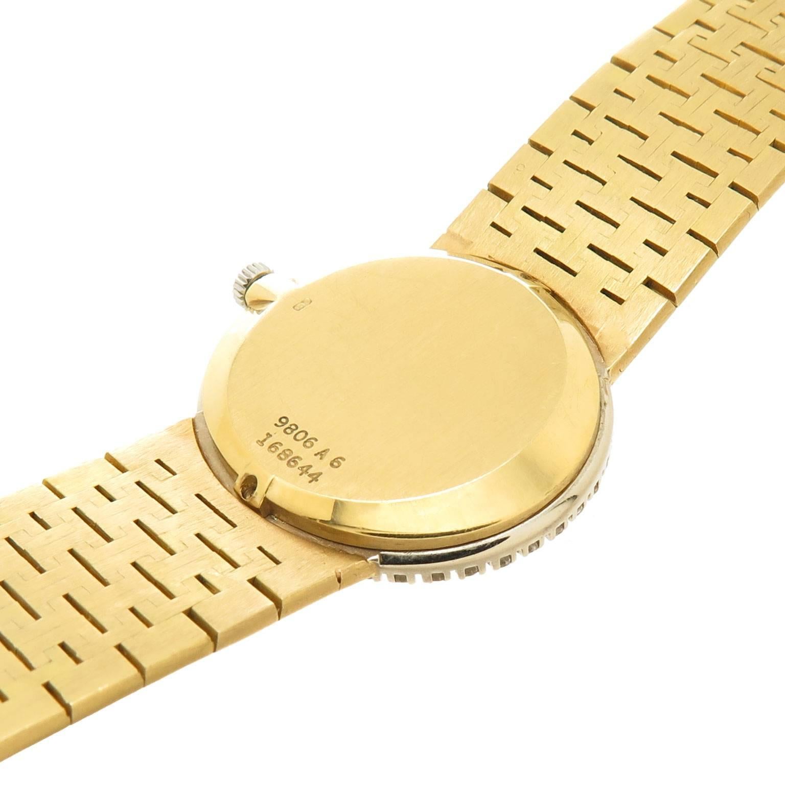 Piaget yellow Gold Diamond and Lapis mechanical Wrist watch In Excellent Condition In Chicago, IL