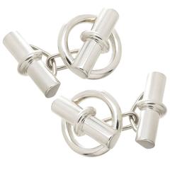 Hermes Sterling Silver Chaine D Ancre Cufflinks