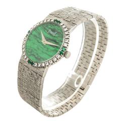 Piaget Malachit Zifferblatt Diamant Weißgold Mechanische Damenarmbanduhr