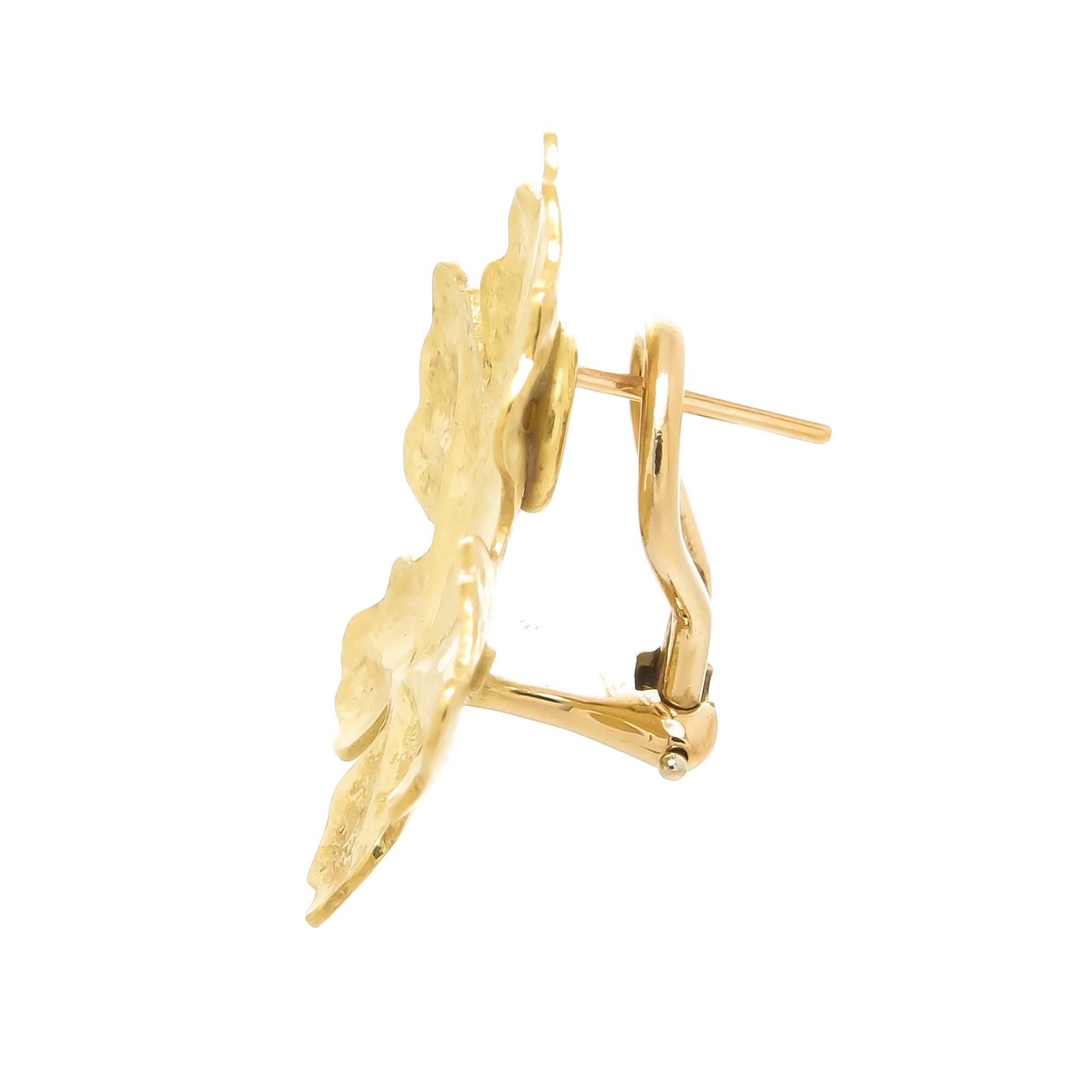 Women's Tiffany & Company Angela Cummings Yellow Gold leaf earrings