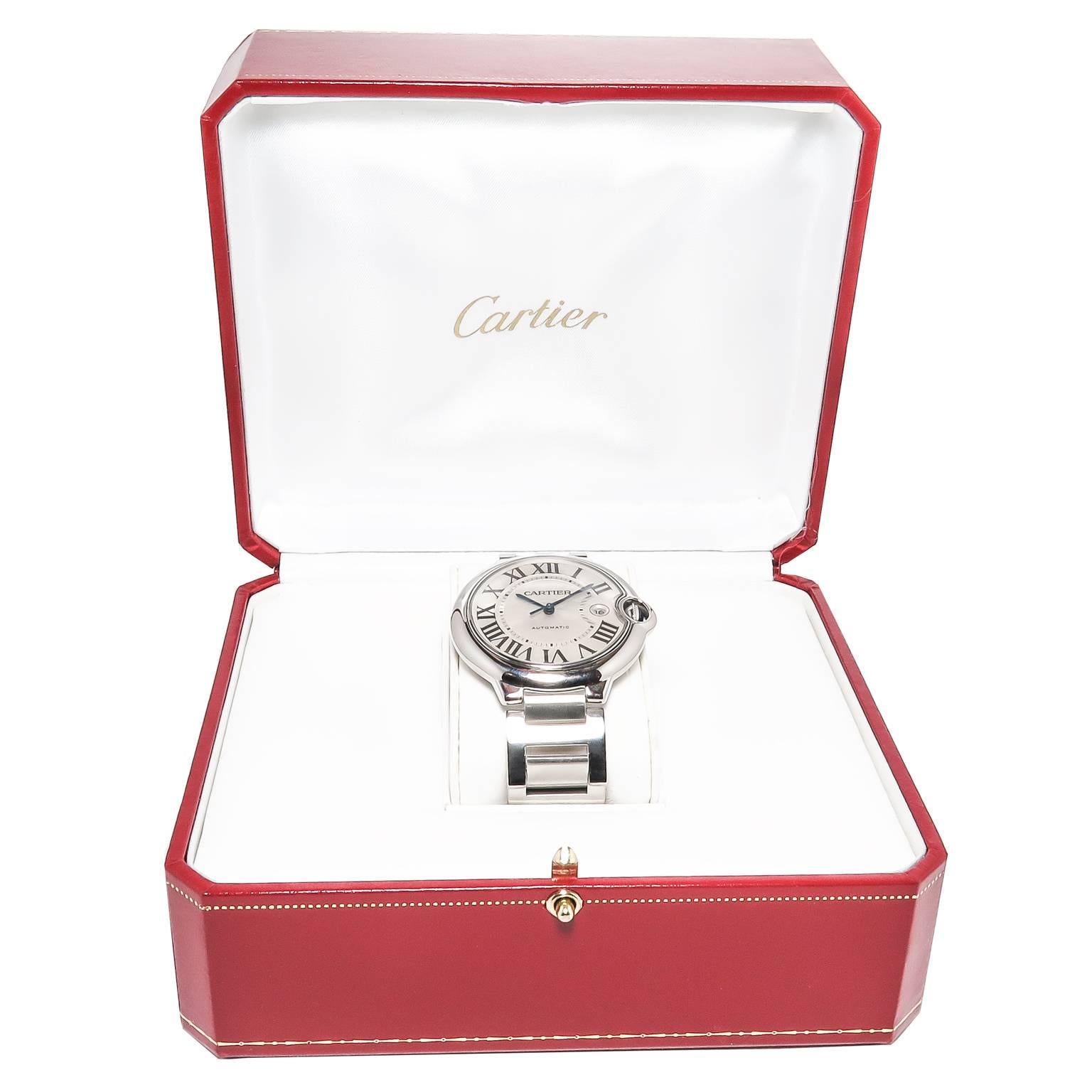 Women's or Men's Cartier Ballon Bleu Large Steel Automatic Wrist watch