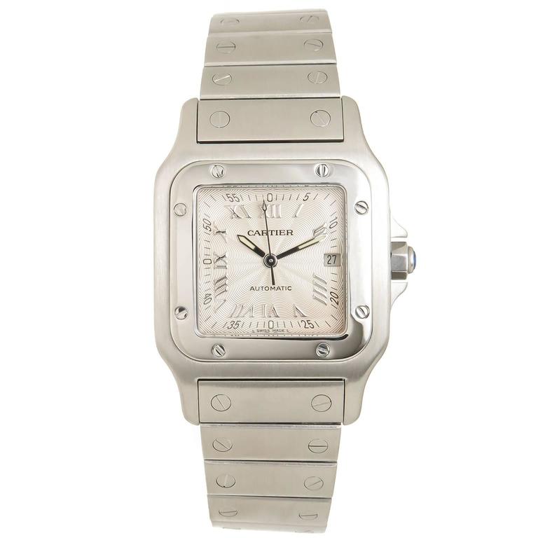 Cartier Santos Galbee Large Steel Automatic Wrist Watch at 1stDibs ...