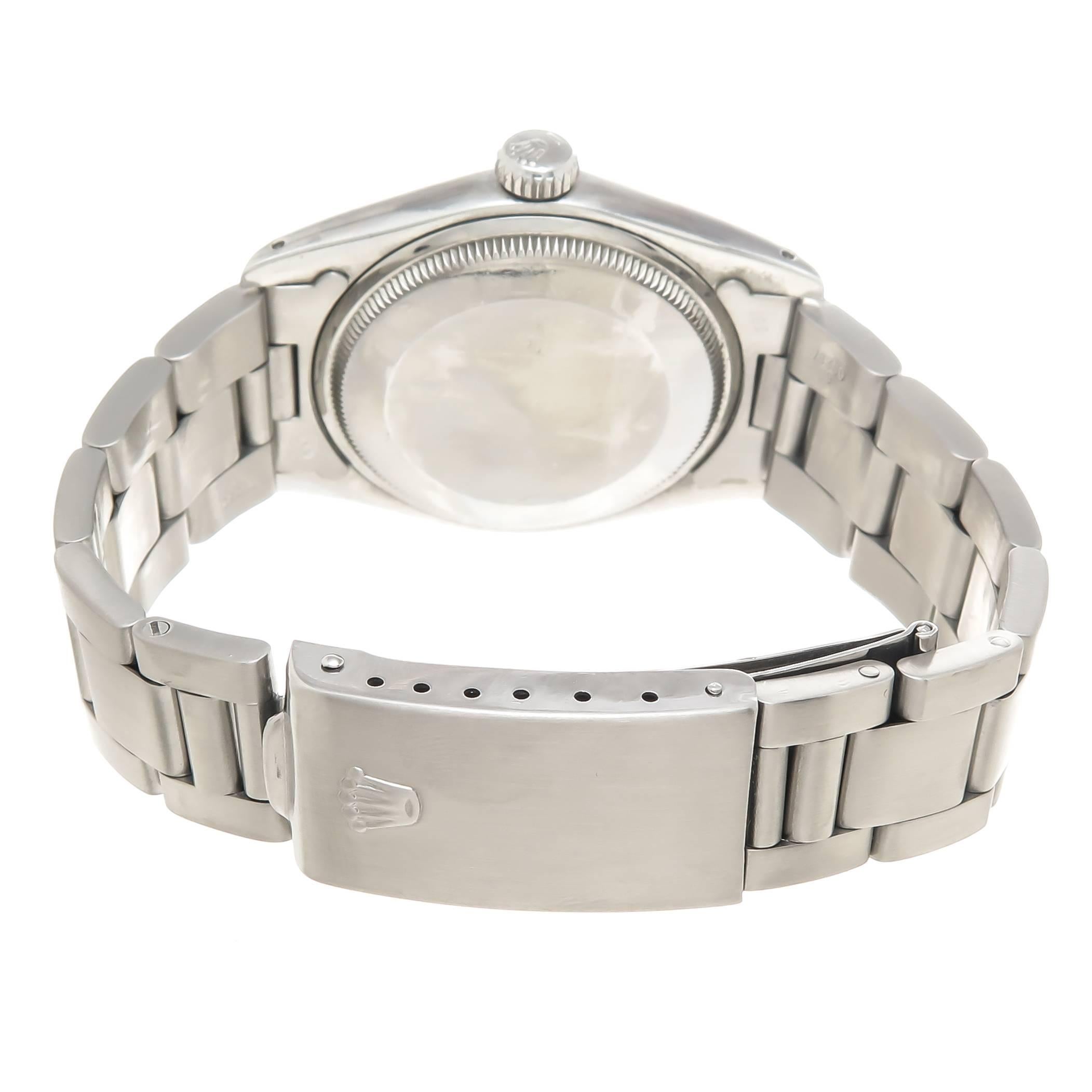 Women's or Men's Rolex Stainless Steel Date Self Winding Wristwatch Ref 1500 1979 