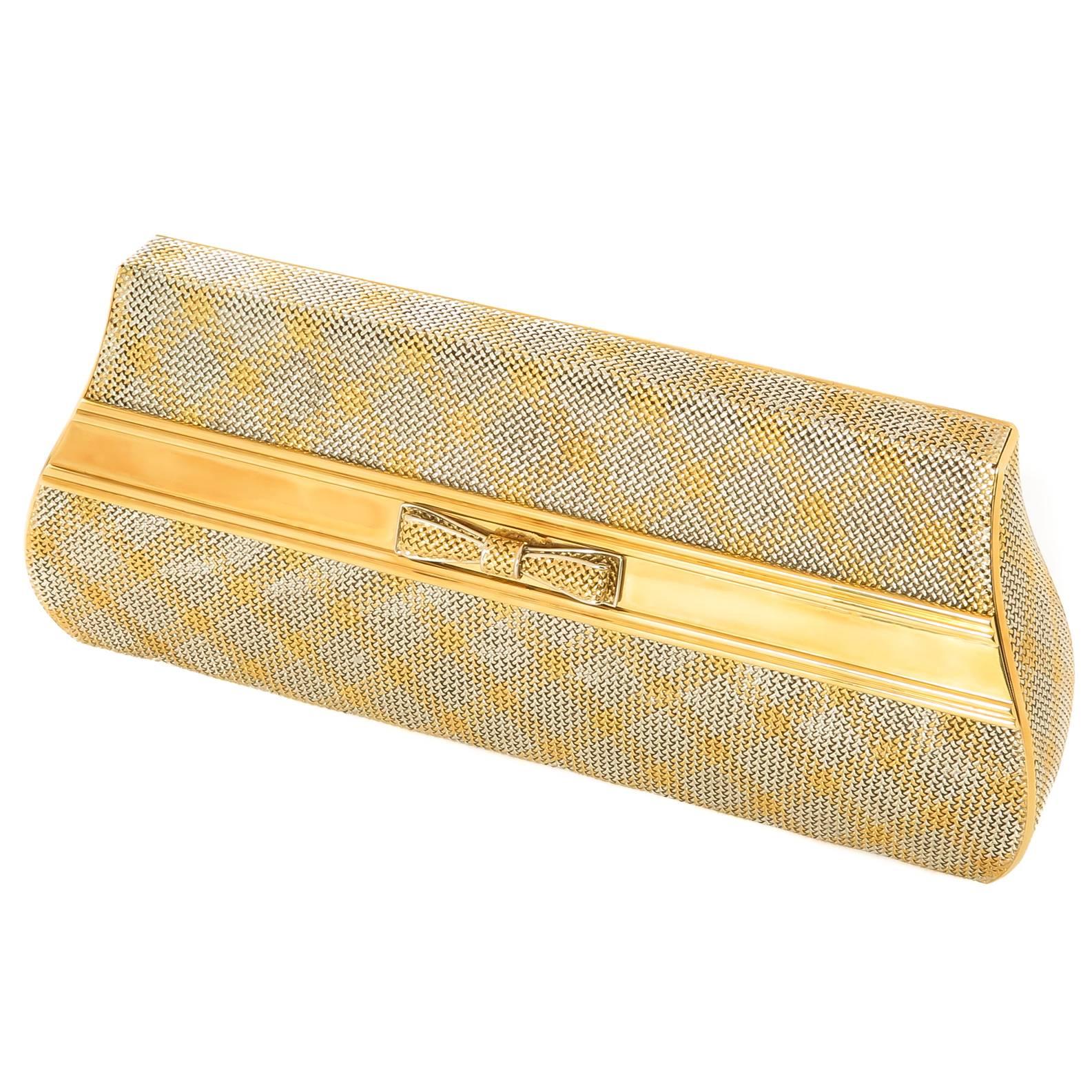 1980s Bulgari Two Color Gold Evening Clutch Bag