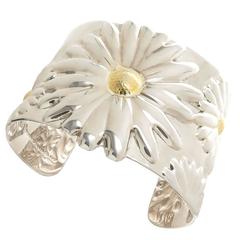 Tiffany & Co. Breites Silber Gänseblümchen Manschettenarmband