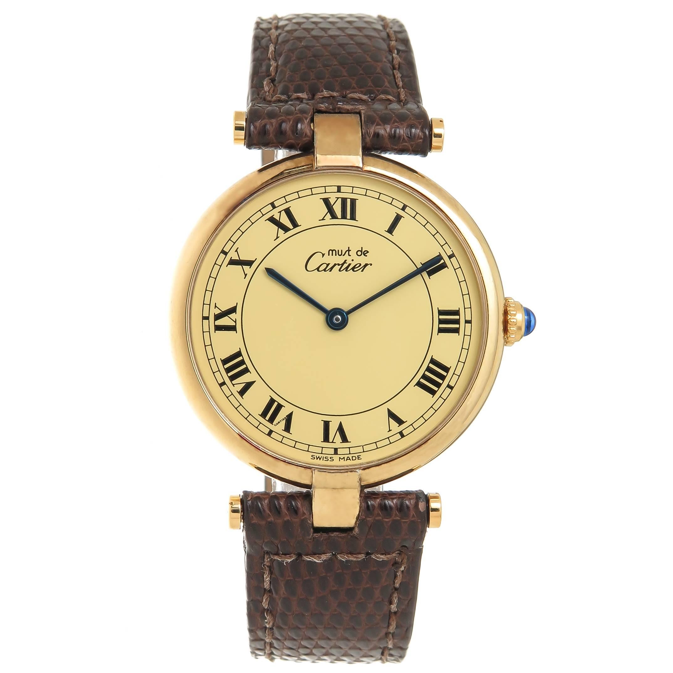 Cartier Vermeil Must De Cartier Vendome Quartz Wristwatch