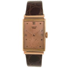 Patek Philippe Retailed by Cartier Rose Gold Manual Wristwatch, circa 1940s