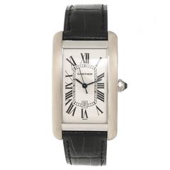 Cartier Large White Gold Automatic Tank American Wrist watch 12