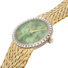 Piaget Ladies Yellow Gold Diamond and Nephrite Dial Wristwatch