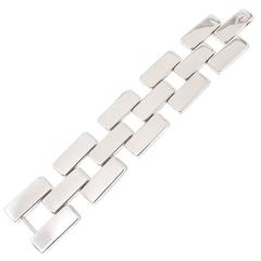 1960s Georg Jensen Mid Century Sterling Silver Brick links Bracelet