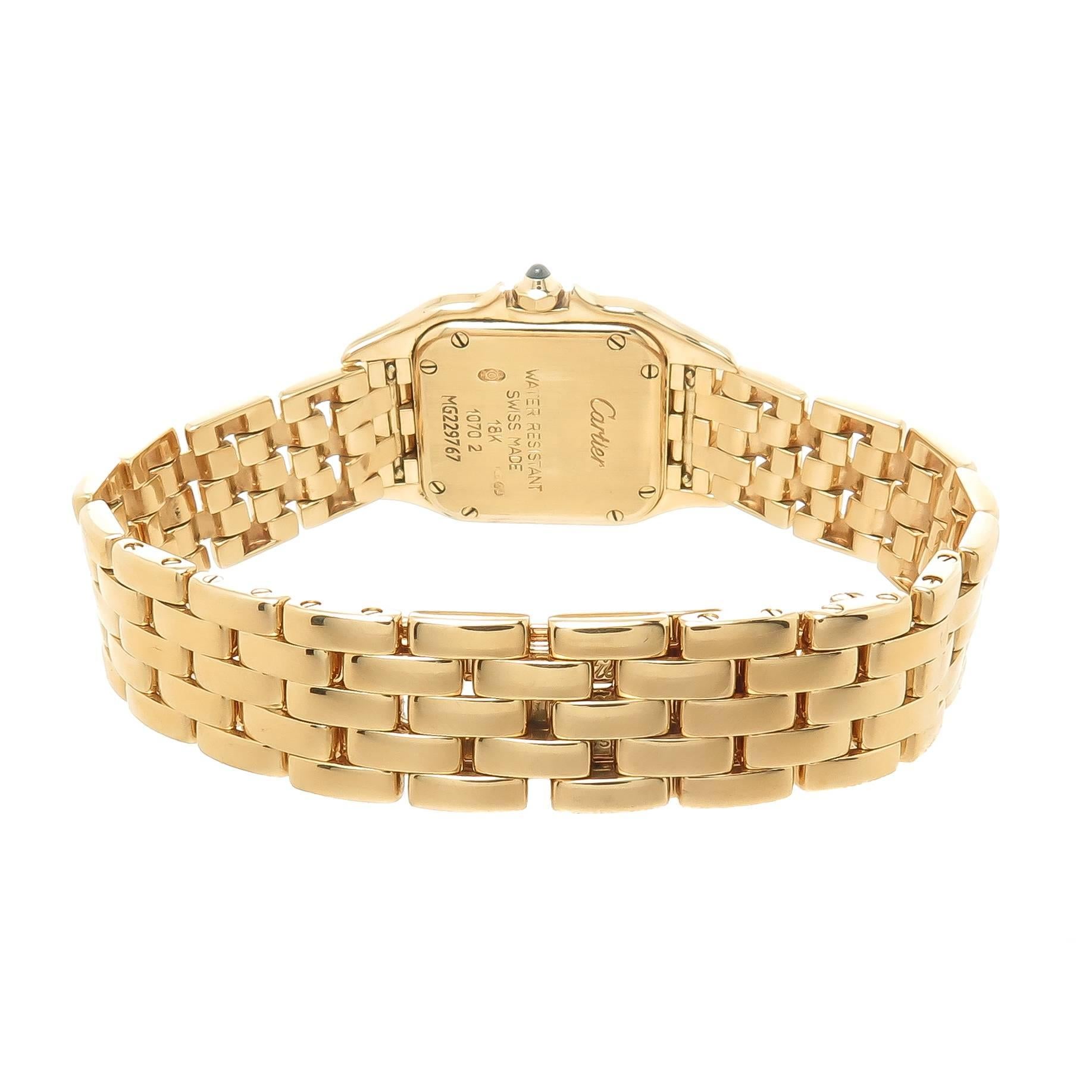 Women's Cartier Ladies Yellow Gold Panther Quartz Wristwatch