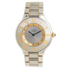 Cartier Yellow Gold Stainless Steel Must De Cartier mid size Quartz Wristwatch