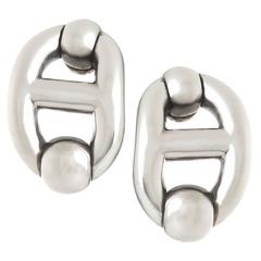 Hermes Sterling Chaine D' Ancre Earrings