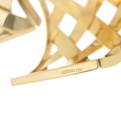 Verdura Criss Cross Weave Cuff Yellow Gold Bracelet