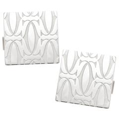 Cartier CC Logo Silver Cufflinks 2