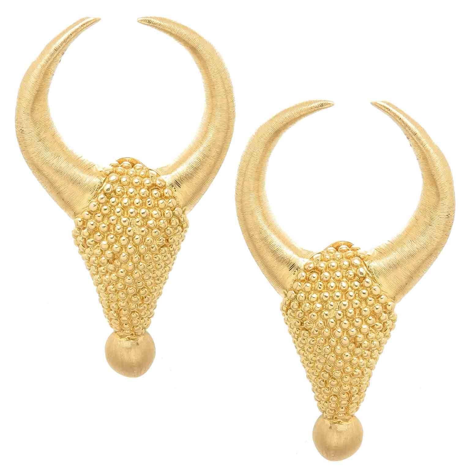 Lalaounis Yellow Gold Ram Earrings