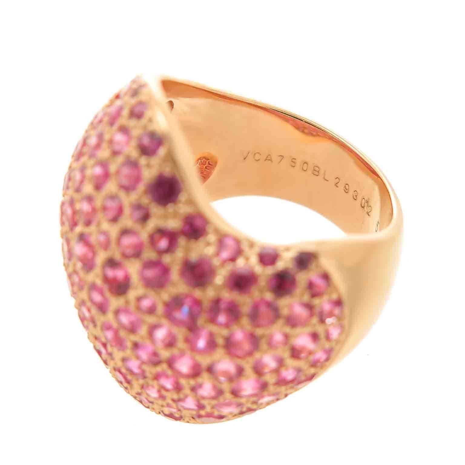 Women's Van Cleef & Arpels Pink Sapphire Pave Ring