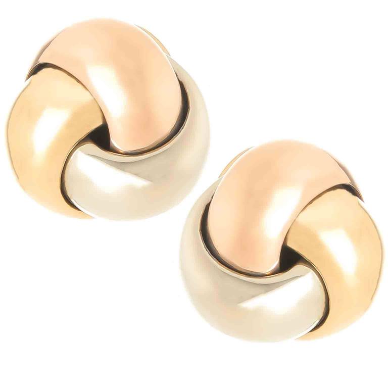 cartier gold knot earrings