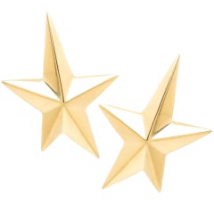 Angela Cummings Large Yellow Gold Star Earrings