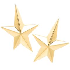 Angela Cummings Large Yellow Gold Star Earrings 7
