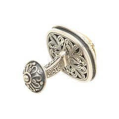 Boutons de manchette Konstantino Smokey Quartz Silver Gold