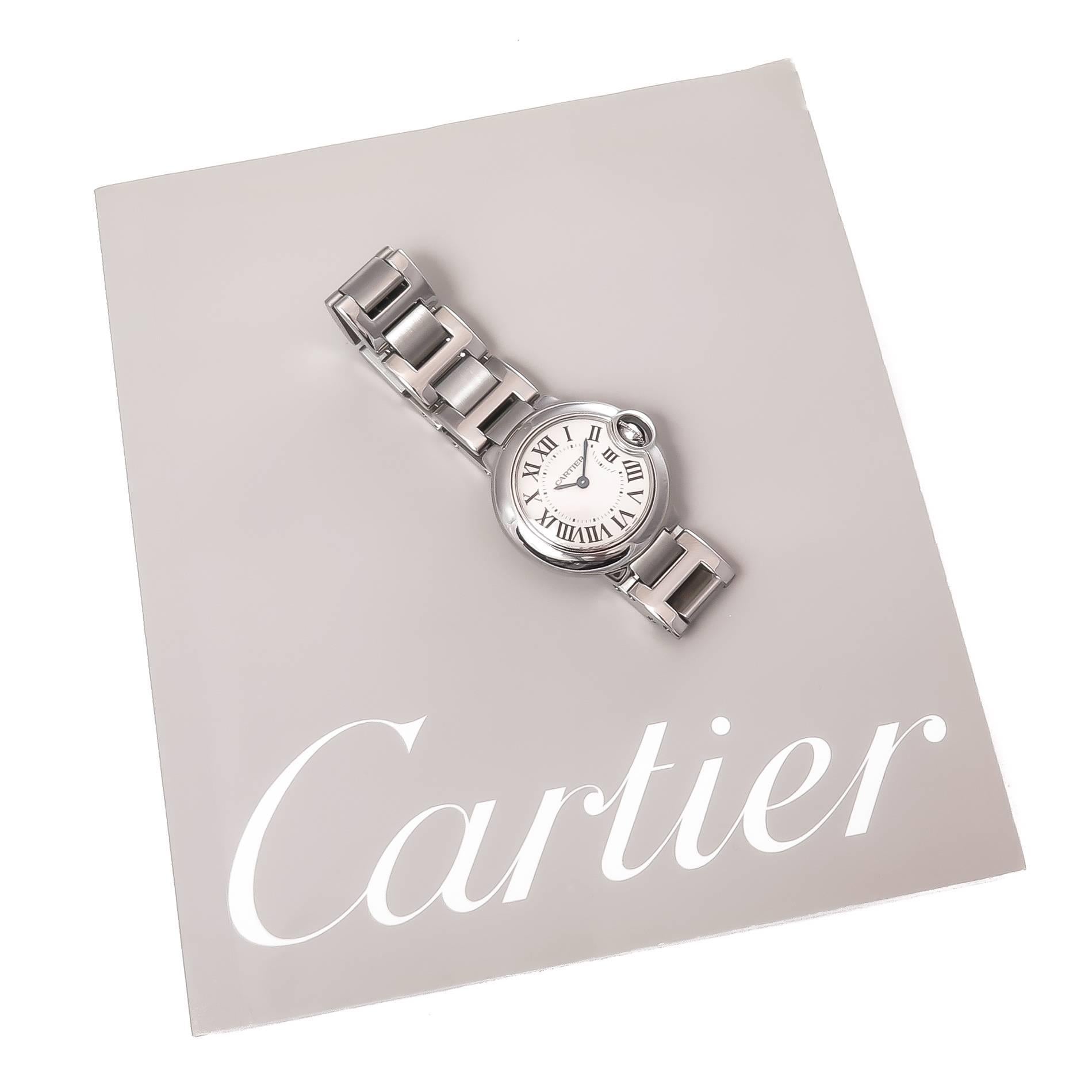 Cartier Stainless Steel Ladies Ballon Blue Quartz Wristwatch 1