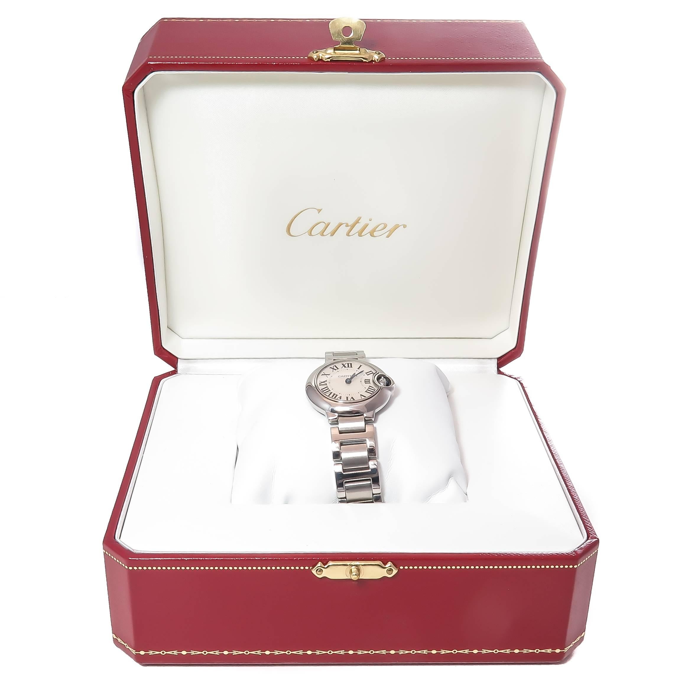 Women's Cartier Stainless Steel Ladies Ballon Blue Quartz Wristwatch