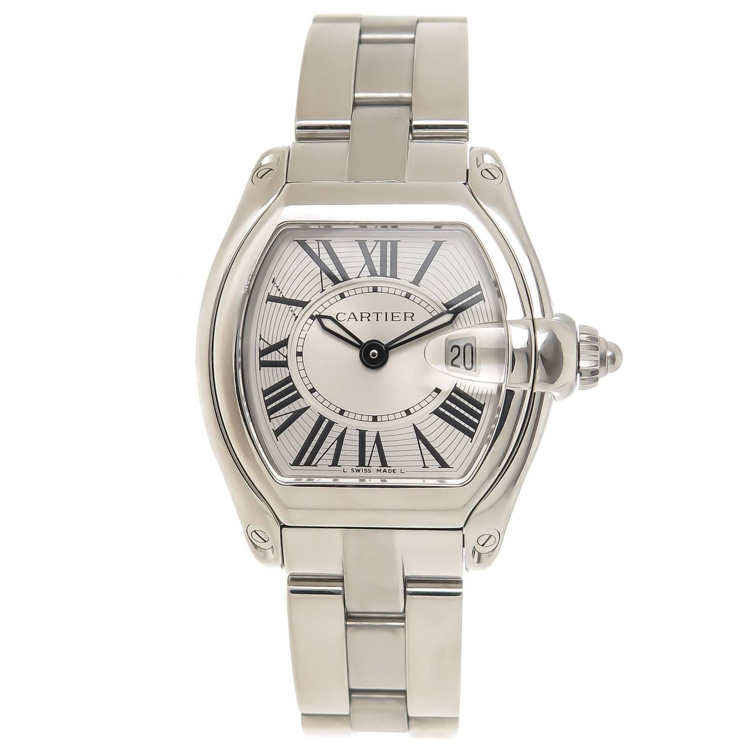 Cartier Ladies Stainless Steel Roadster Quartz Wristwatch