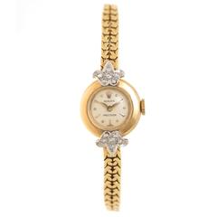 Rolex Ladies Yellow Gold Diamond Manual Wind Wristwatch
