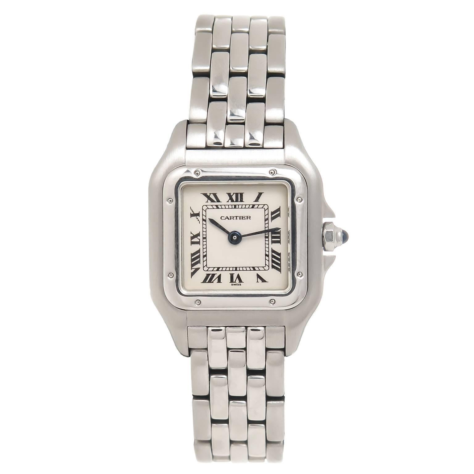 Cartier Ladies Stainless Steel Panther Quartz Wristwatch