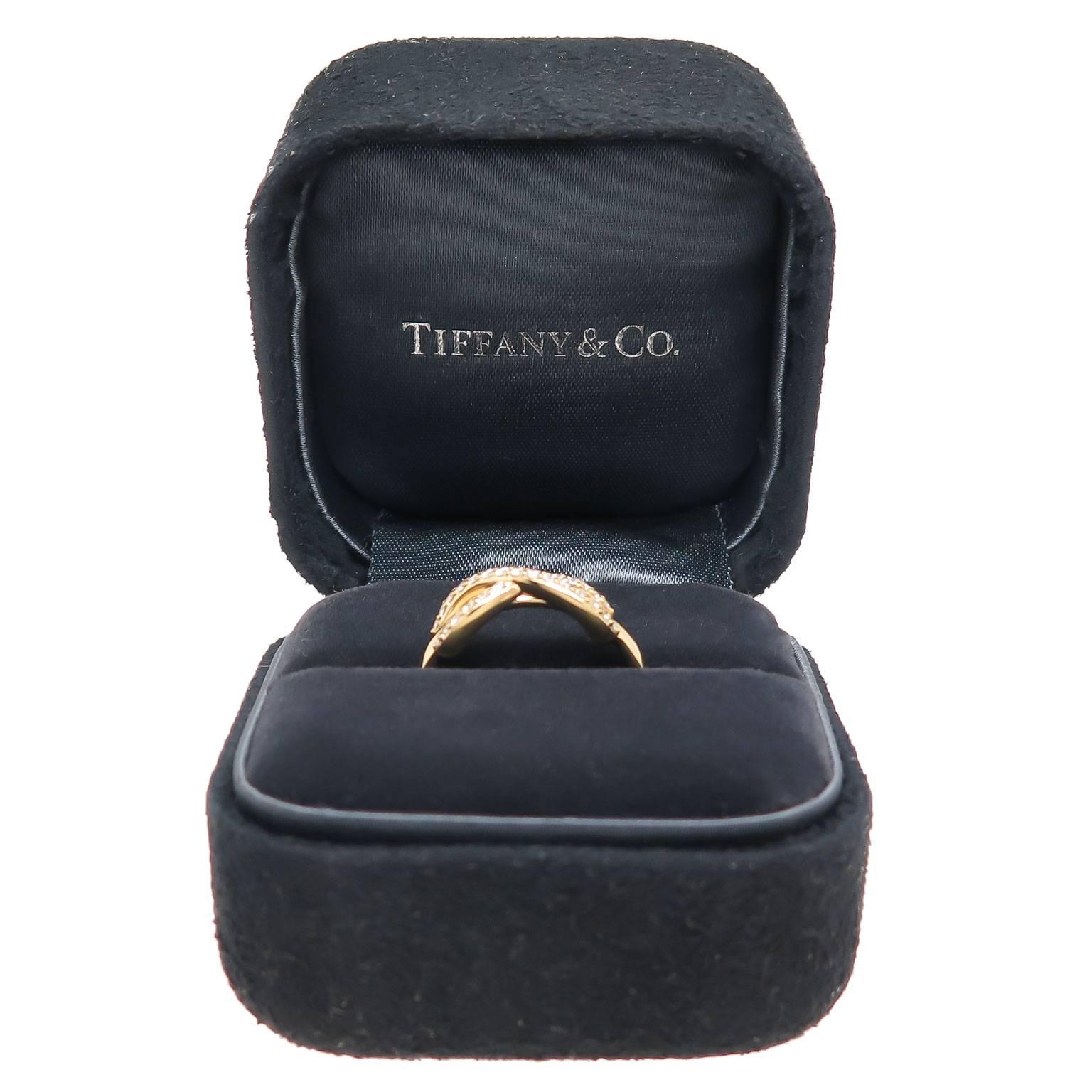 Tiffany & Co. Infinity Collection Diamant Gelbgold Ring im Zustand „Neu“ in Chicago, IL
