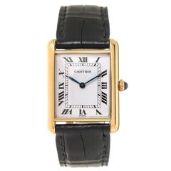 Vintage Cartier Yellow Gold Classic Tank Manual Wind Wristwatch