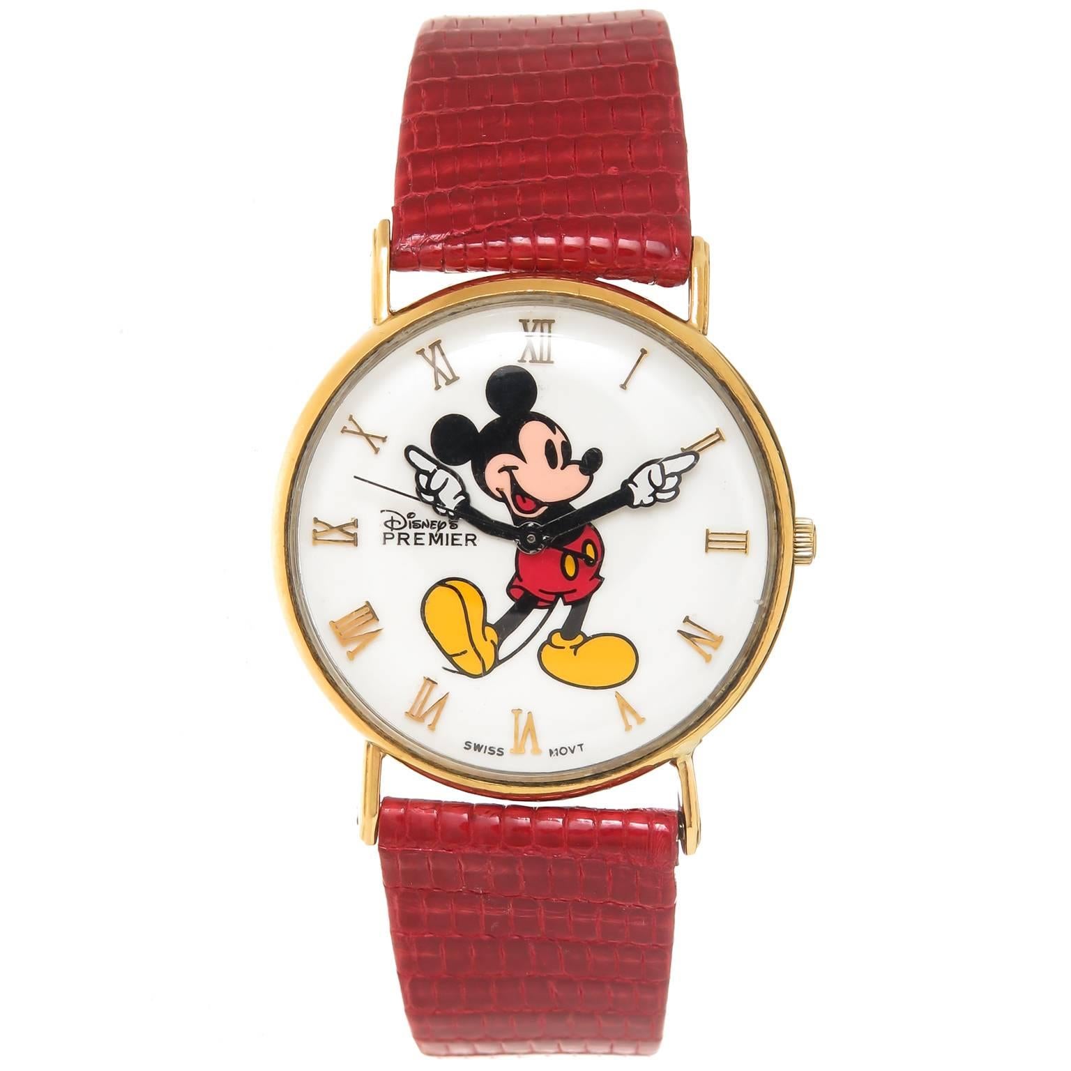 Disney Yellow Gold Premier Mickey Mouse Quartz Wristwatch
