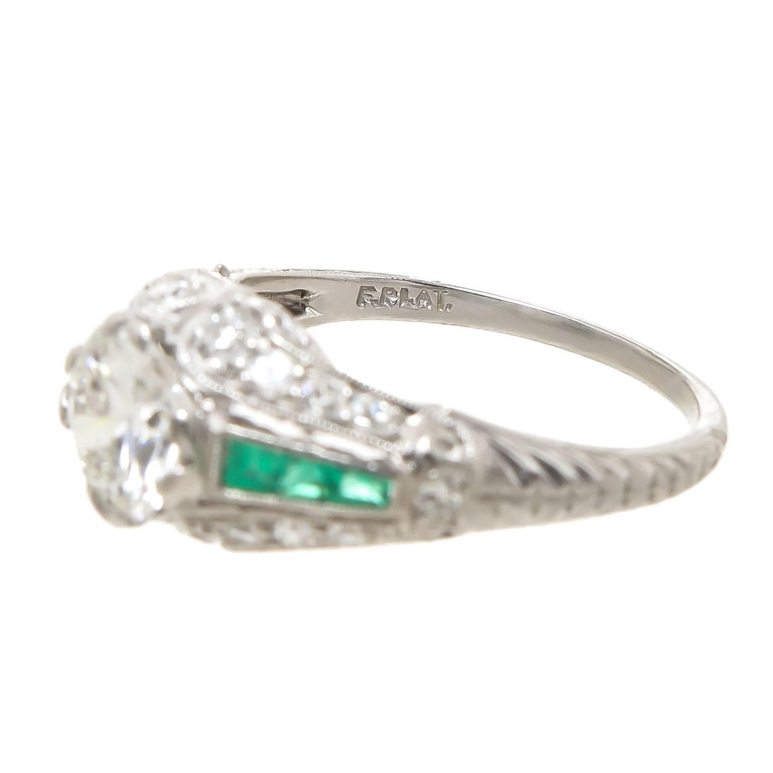 Women's Diamond Platinum Engagement Ring, 1920s