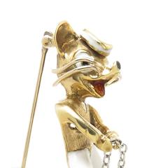 Martine Enamel Gold Mouse Sailor Brooch