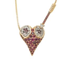 Erte Beauty of the Beast Ruby Diamond Gold Necklace