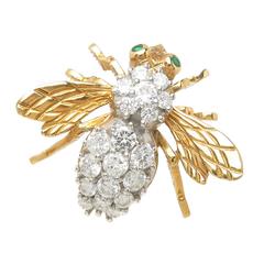 Herbert Rosenthal Large Gold and Diamond Large Bee Brooch 2