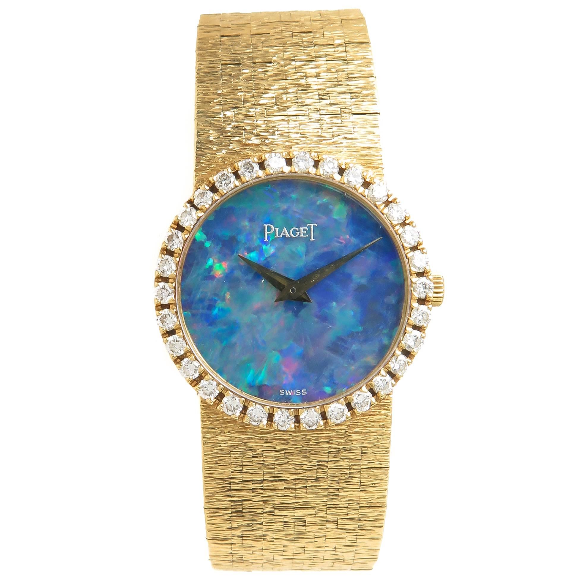 Piaget Yellow Gold Diamond Opal Quartz Wristwatch, circa 1970s