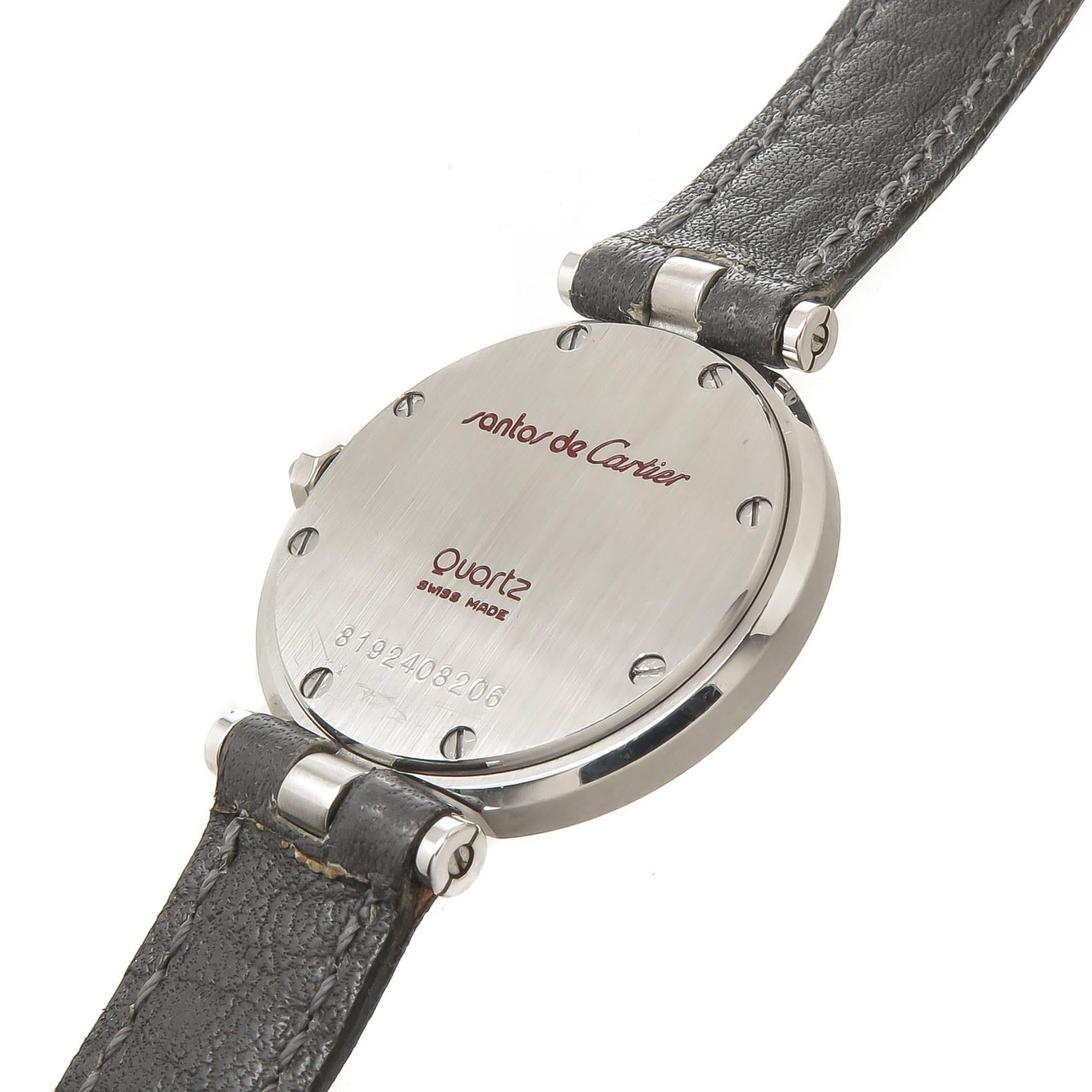 Cartier Ladies Stainless Steel Santos Ronde Collection Quartz Wristwatch In Excellent Condition In Chicago, IL