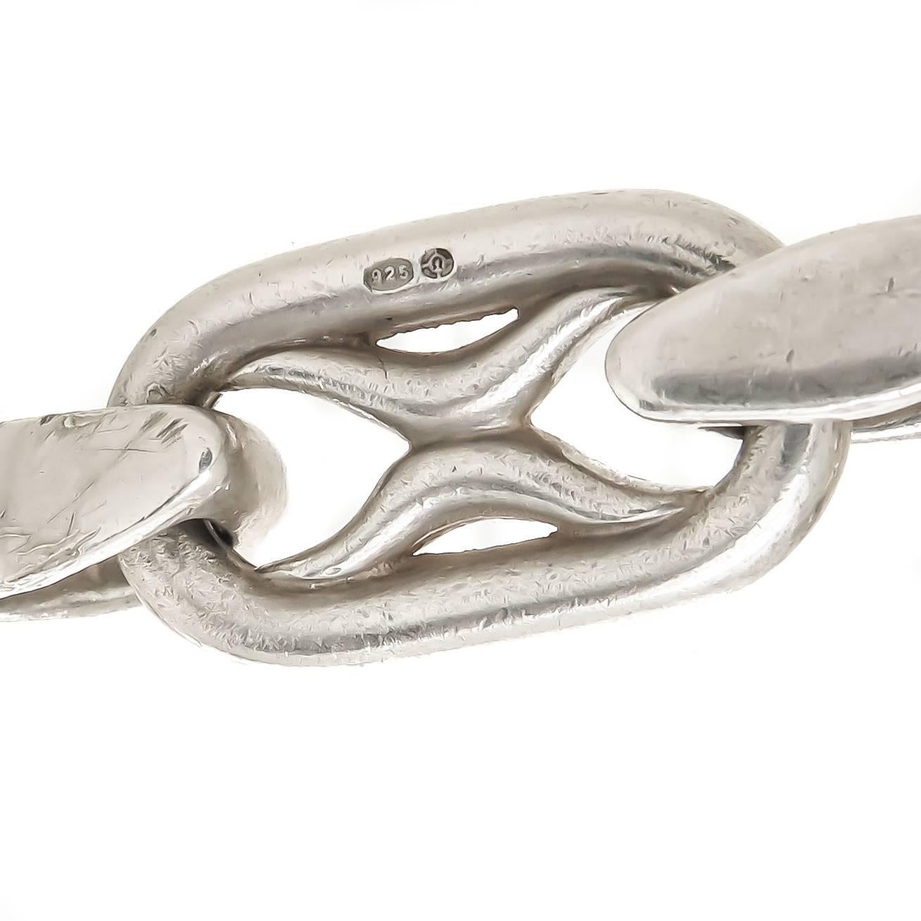 hermes silver link bracelet